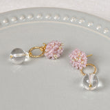 Cleon Quartz Stud Back Earrings in Purple Top 1