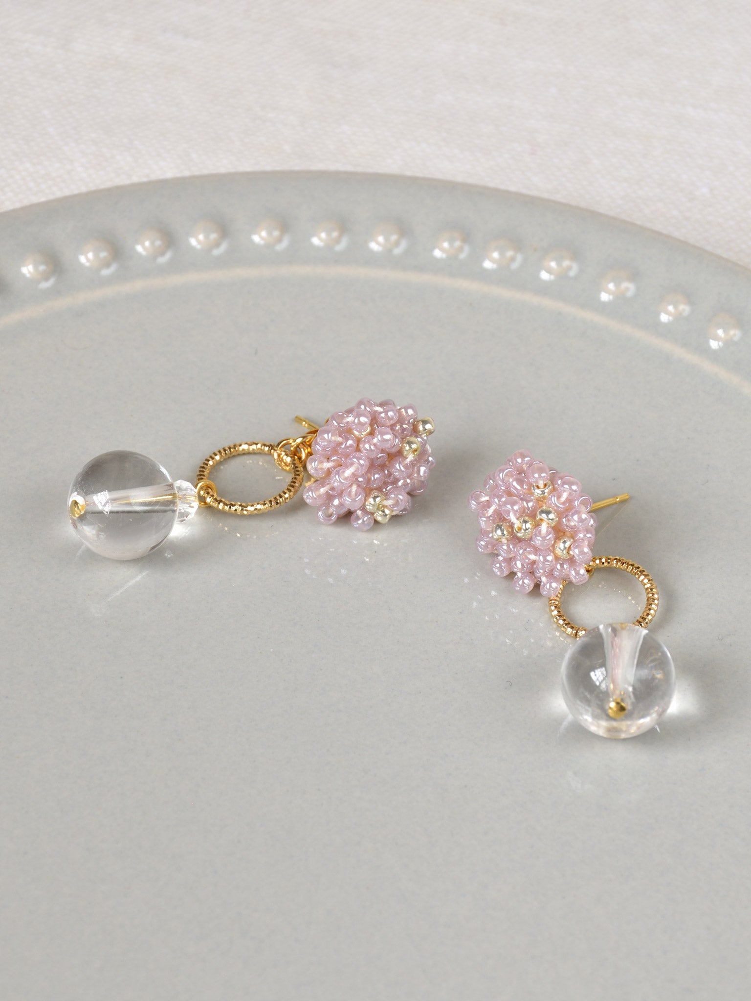 Cleon Quartz Stud Back Earrings in Purple Top 1