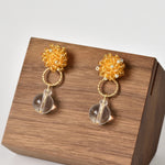 Cleon Quartz Dangle Earrings in Topaz Front