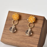 Cleon Quartz Dangle Earrings in Topaz Front