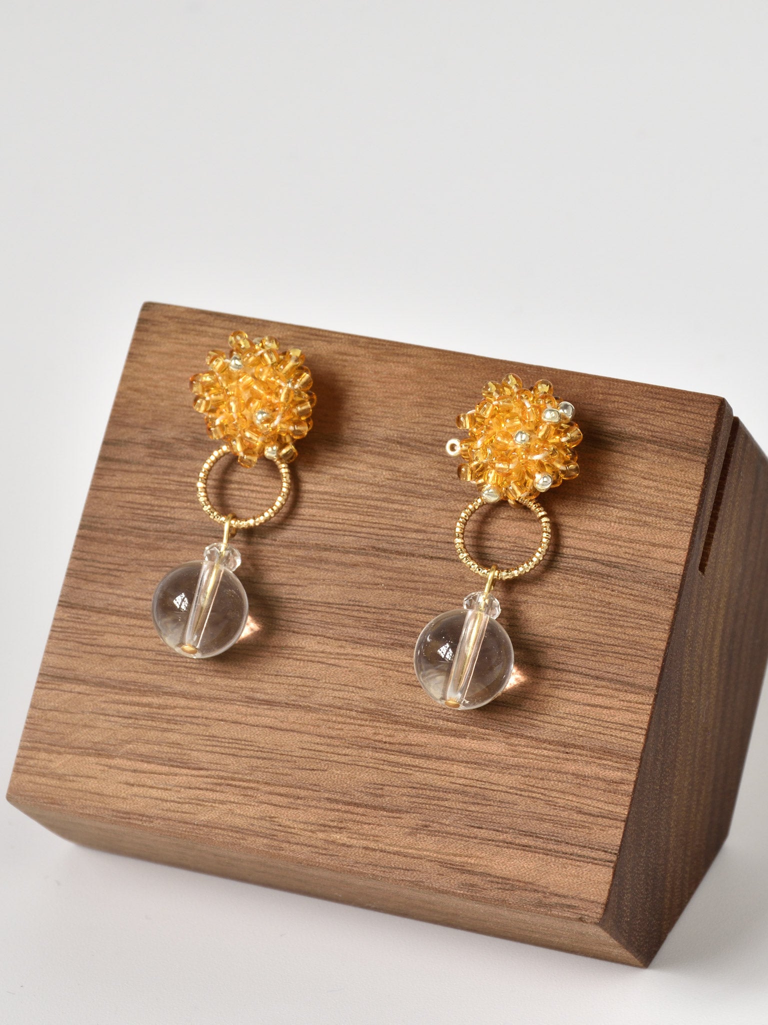 Cleon Quartz Dangle Earrings in Topaz Front