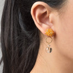 Cleon Quartz Dangle Earrings in Topaz Model 1