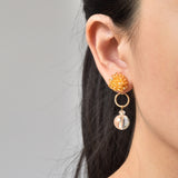 Cleon Quartz Dangle Earrings in Topaz Model 2