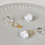 Cleon Quartz Stud Back Earrings in White Top