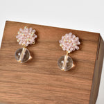 Coralia Clear Quartz Crystal Earrings in Purple Front