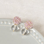 Coralia Clear Quartz Crystal Earrings in Purple Top 1