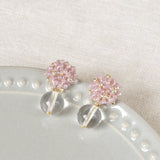 Coralia Clear Quartz Crystal Earrings in Purple Top 1