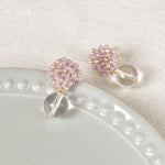 Coralia Clear Quartz Crystal Earrings in Purple Top 2