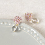 Coralia Clear Quartz Crystal Earrings in Purple Top 2