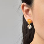 Coralia Quartz Earrings in Topaz Model