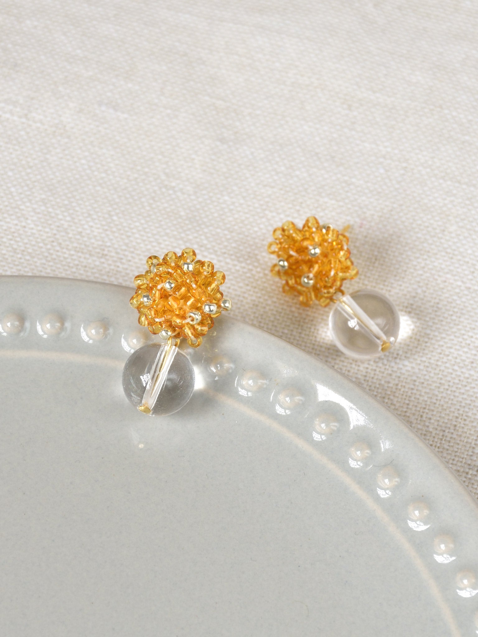Coralia Quartz Earrings in Topaz Top 2