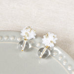 Coralia Clear Quartz Crystal Earrings in White Top 1