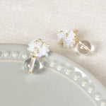 Coralia Clear Quartz Crystal Earrings in White Top 2