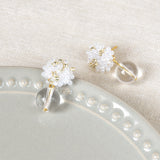 Coralia Clear Quartz Crystal Earrings in White Top 2