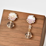 Cyrena Duo Quartz Earrings in Purple Front