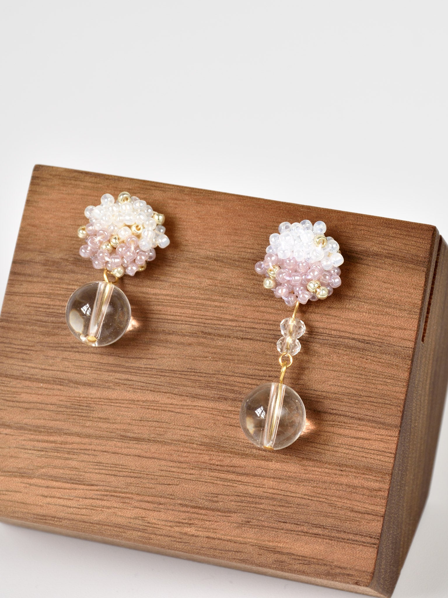 Cyrena Duo Quartz Earrings in Purple Front