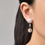 Cyrena Duo Quartz Earrings in Purple Model 1