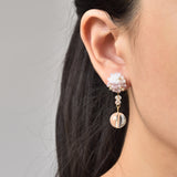 Cyrena Duo Quartz Earrings in Purple Model 1