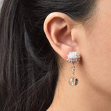 Cyrena Duo Quartz Earrings in Purple Model 2