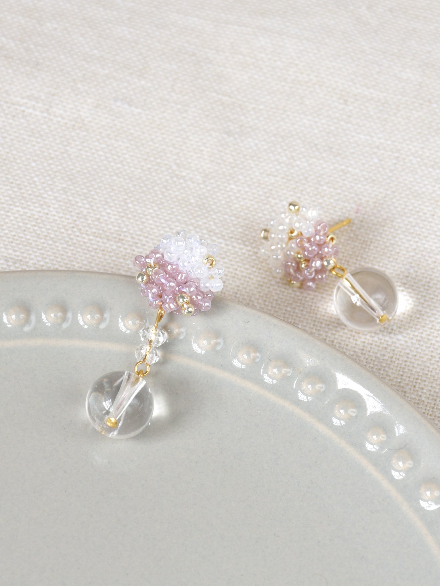 Cyrena Duo Quartz Earrings in Purple Top 2