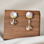 Cyrena Trio Quartz Earrings in Purple Display