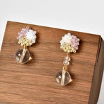 Cyrena Trio Quartz Earrings in Purple Front