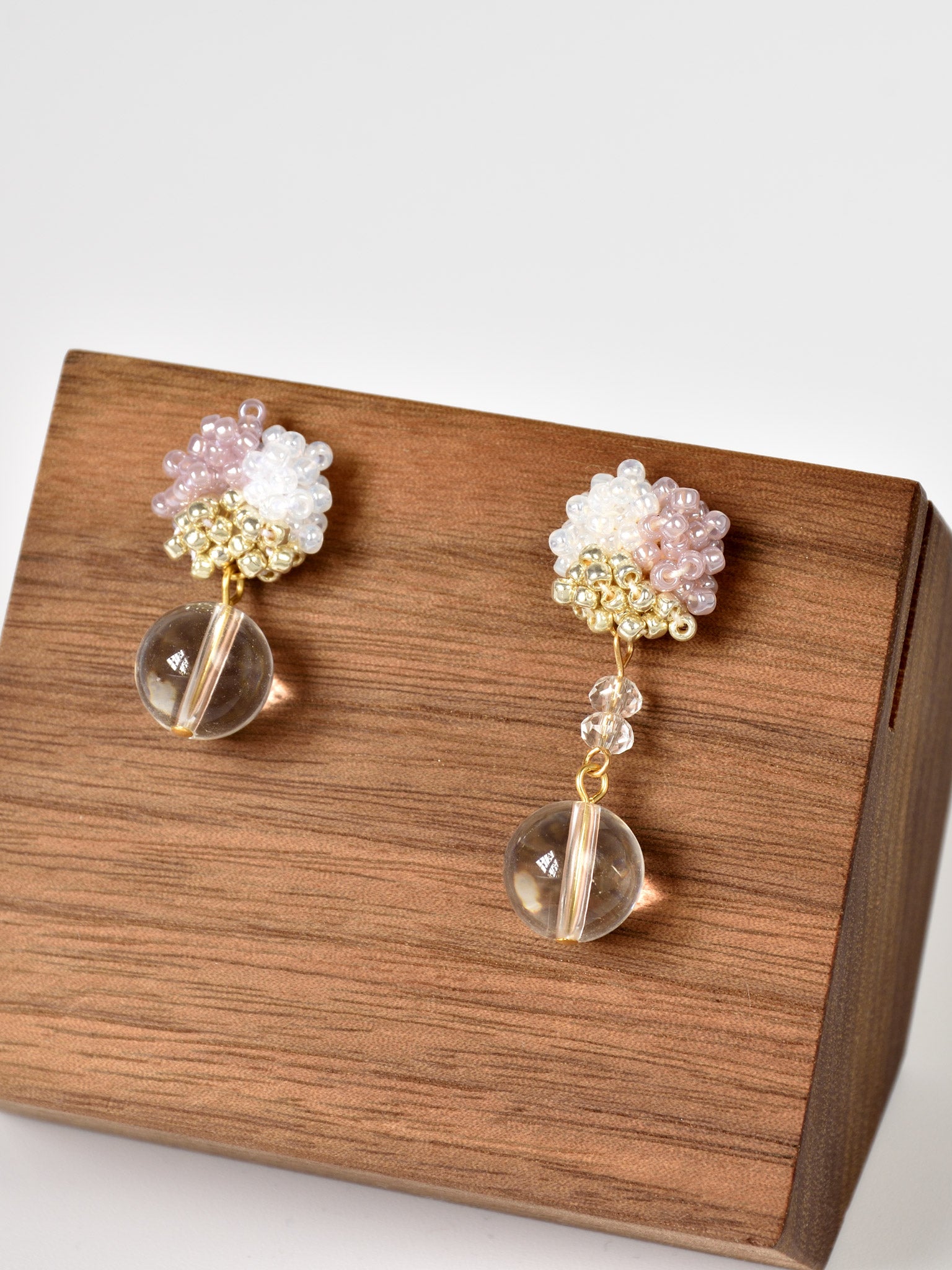 Cyrena Trio Quartz Earrings in Purple Front