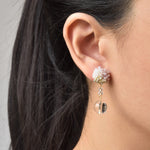 Cyrena Trio Quartz Earrings in Purple Model 1