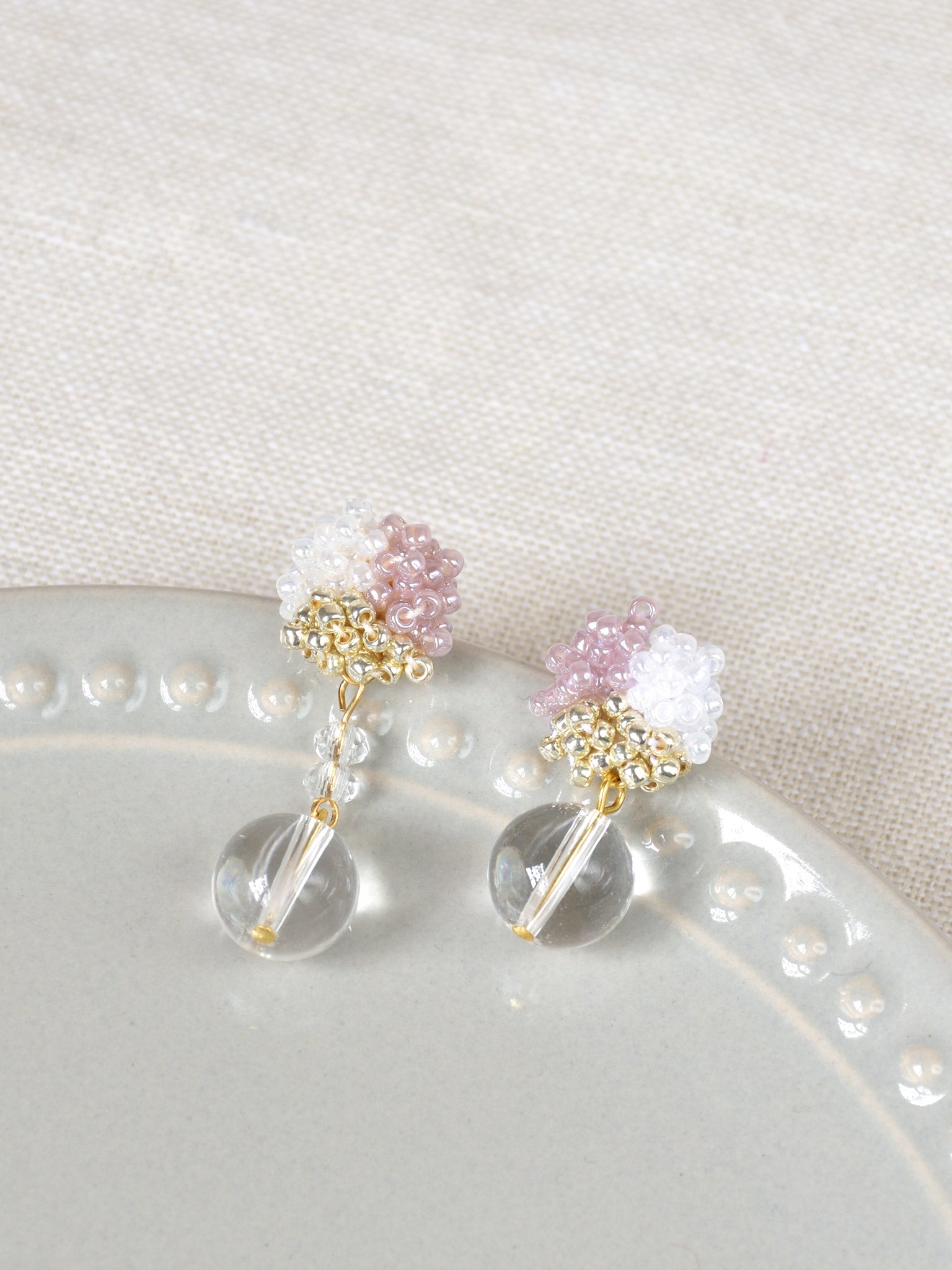 Cyrena Trio Quartz Earrings in Purple Top 1