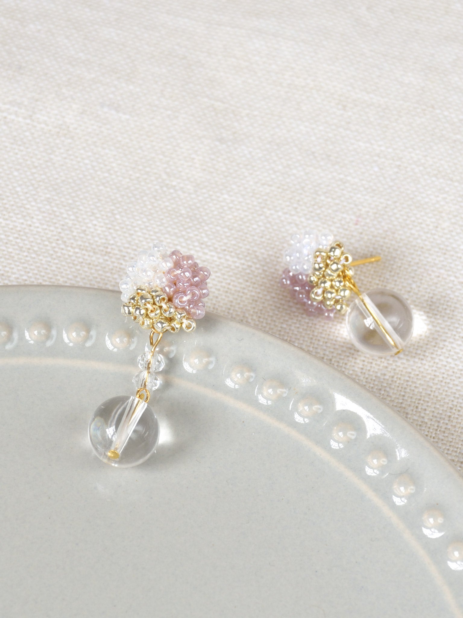 Cyrena Trio Quartz Earrings in Purple Top 2
