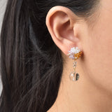 Cyrena Trio Earrings in Purple and Topaz Model 2