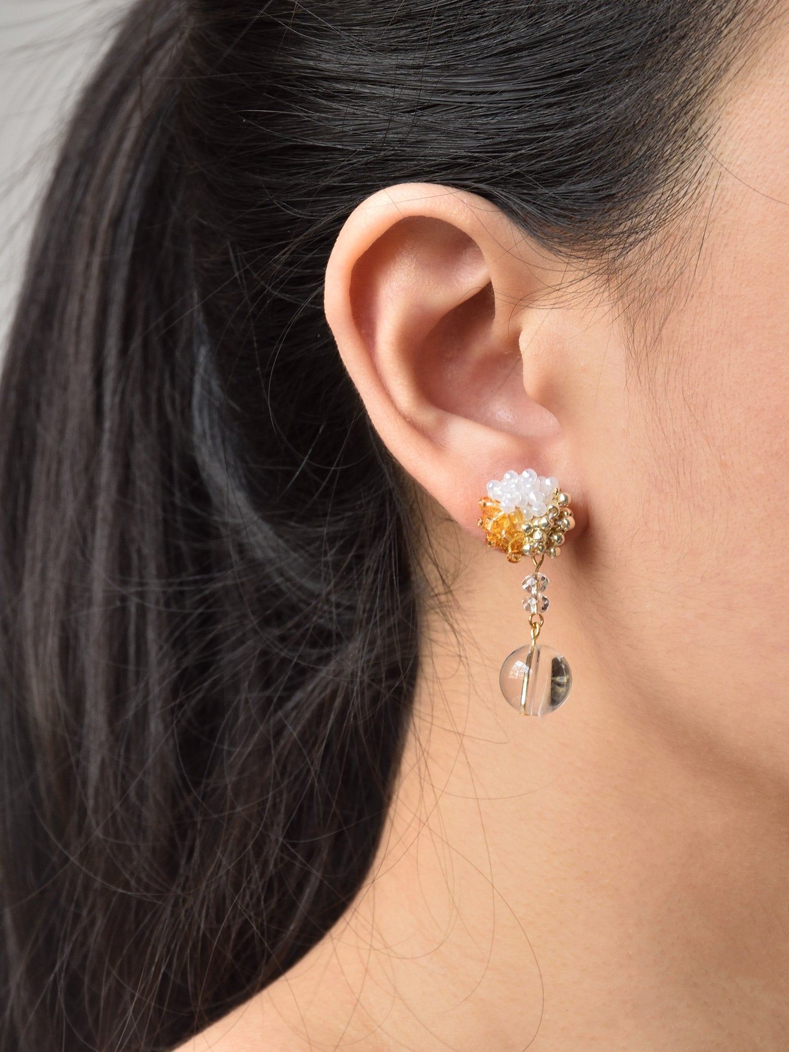Cyrena Trio Earrings in Topaz Model 2