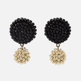Damian Oversized Stud Drop Earrings Black Primary