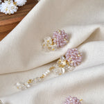 Dariyah Quartz Mismatched Earrings in Purple Display