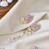 Dariyah Quartz Mismatched Earrings in Purple Display
