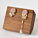 Dariyah Quartz Mismatched Earrings in Purple Front