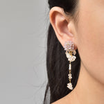 Dariyah Quartz Mismatched Earrings in Purple Model