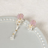 Dariyah Quartz Mismatched Earrings in Purple Top 1