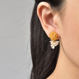 Dariyah Quartz Mismatched Earrings in Topaz Model Short