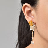 Dariyah Quartz Mismatched Earrings in Topaz Model