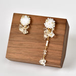 Dariyah Quartz Mismatched Earrings in White Front