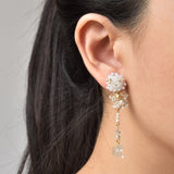 Dariyah Quartz Mismatched Earrings in White Model 1