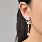 Dariyah Quartz Mismatched Earrings in White Model 2