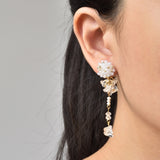 Dariyah Quartz Mismatched Earrings in White Model 2
