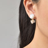Dariyah Quartz Mismatched Earrings in White Model Short