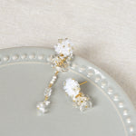 Dariyah Quartz Mismatched Earrings in White Top 2