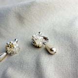 Diana Teardrop Mariota Clip-on Earrings in Ivory Back
