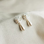 Diana Teardrop Mariota Earrings in White Left