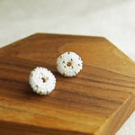 Donut Star Dust Stud Earrings in White Display