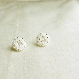 Donut Star Dust Stud Earrings in White Single